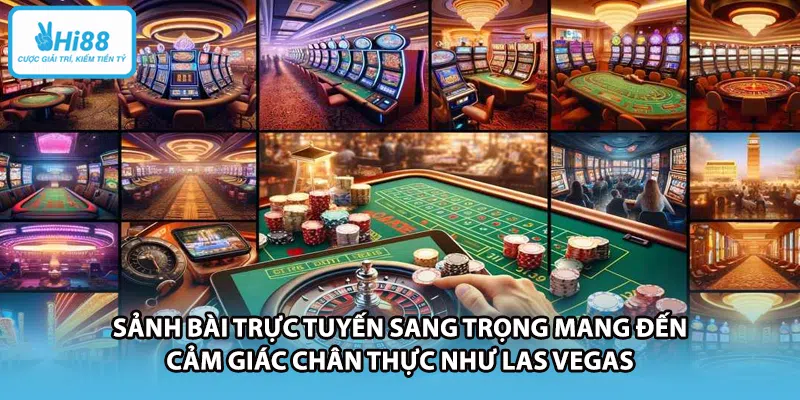 Sảnh bài trực tuyến sang trọng mang đến cảm giác chân thực như Las Vegas
